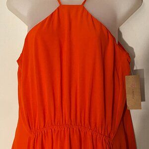 Cremieux Racer Back Spaghetti Strap Maxi Terracotta Dress